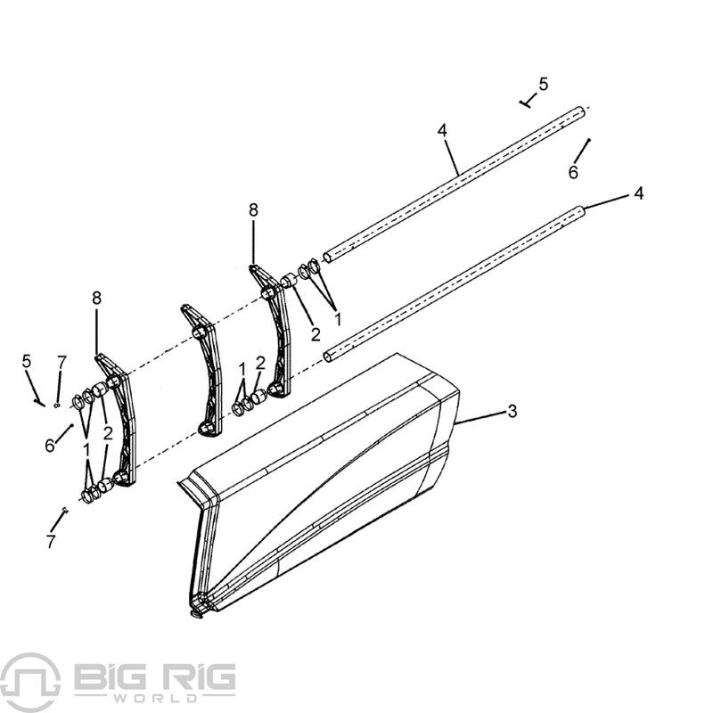 LH Center Fairing Assembly A33-1064-3009110 - Kenworth