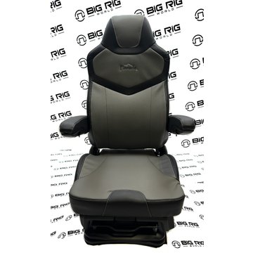 Pinnacle Seat Two Tone (Black on Gray Leather) w/ Armrests, Heat & Massage 187300MWO665 - Seats Inc.