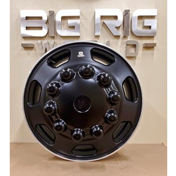 Kenworth OEM Stylized Wheel - 22.5 x 8.25 - 7 Hole - Dura-Black Both Sides 88U68BLK - Alcoa