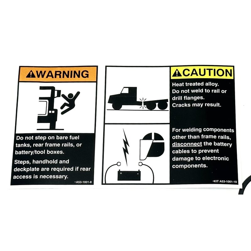 Label Kit - Common Chassis Warning A53-1001-10 - Paccar