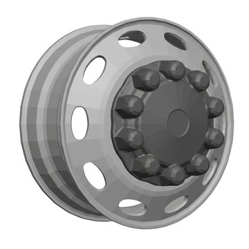 Peterbilt OEM Stylized Wheel - 22.5 x 8.25 - 10 Hole - Dura-Black Both Sides 88U67BLK - Alcoa