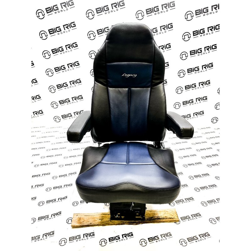 Legacy Silver Seat Two Tone (Black and Blue Leather) w/ Arms 188121MW1162 - Seats Inc.