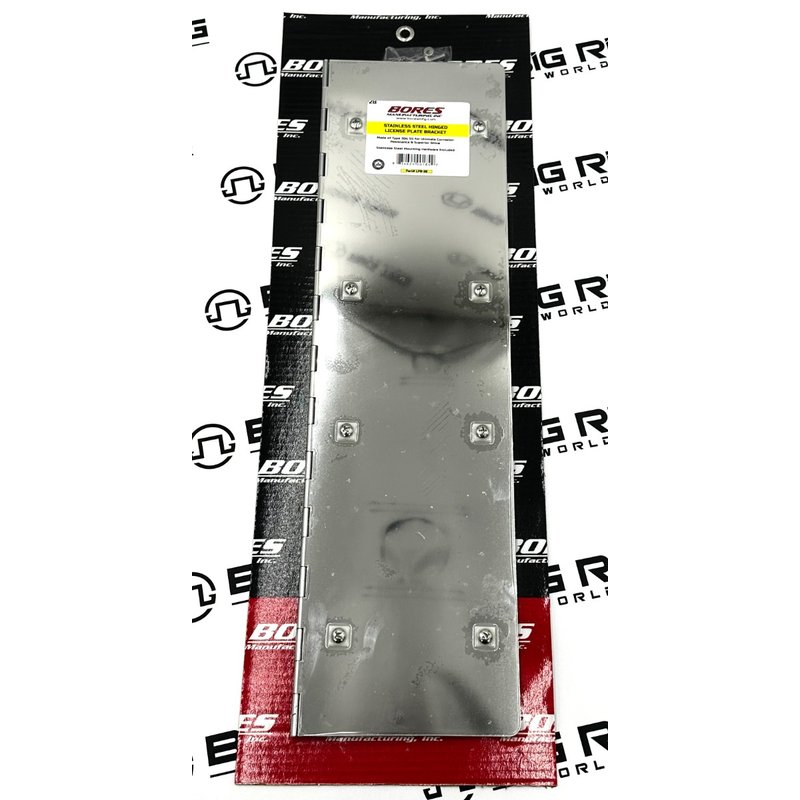 License Plate Hanger, Two Plate - 304 - Stainless Steel LP8-28 - Bores Manufacturing