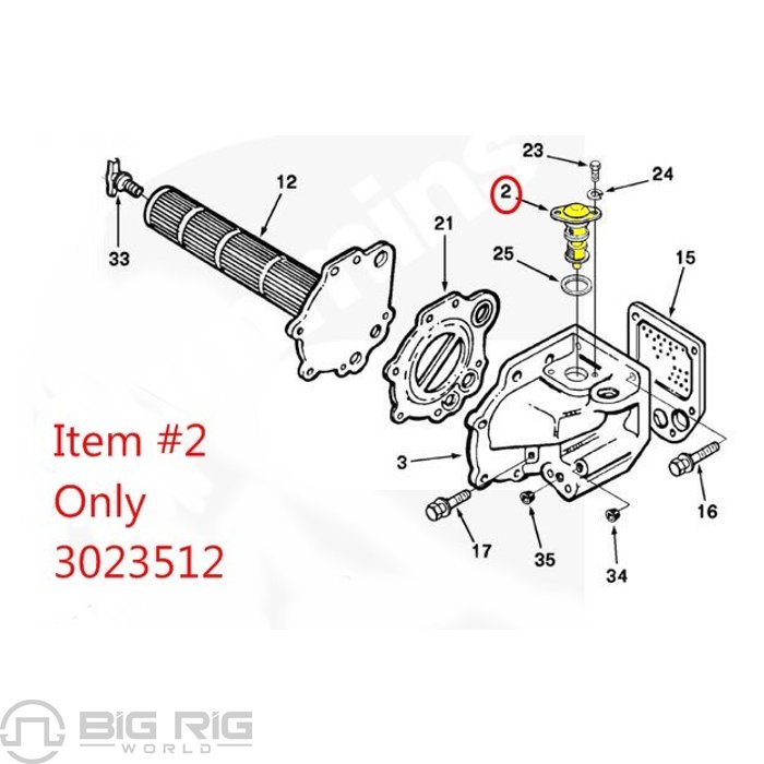 Bypass Valve - Lubricating Oil Cooler 3023512 - Cummins