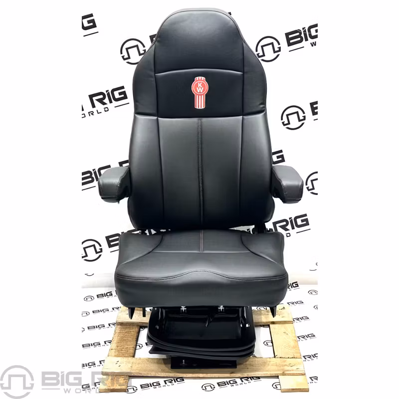Kenworth Legacy Silver Seat (Black Leather) W/Armrests  188093MWB61-227 - Seats Inc.