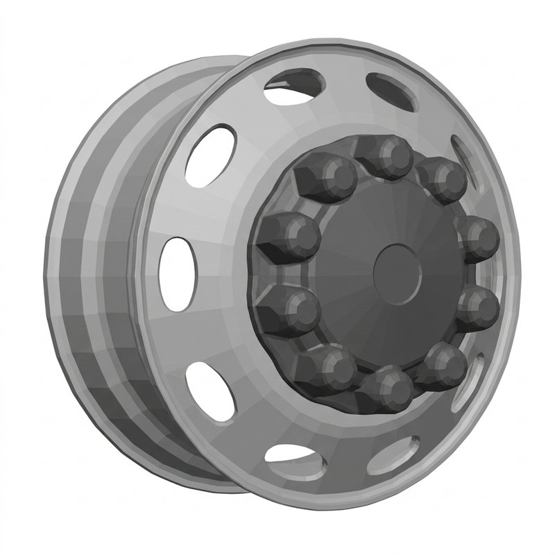 Peterbilt OEM Stylized Wheel - 22.5 x 8.25 - 10 Hole - Dura-Black Both Sides 88U67BLK - Alcoa