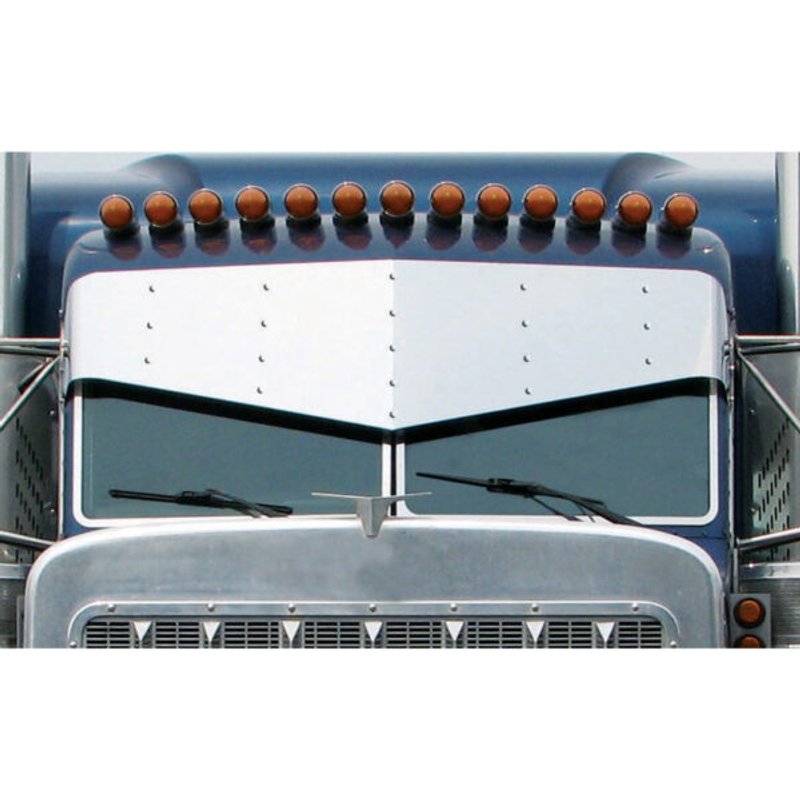 Peterbilt 16 In Slammed Stainless Steel Sunvisor TSUN-P3 - Trux Accessories