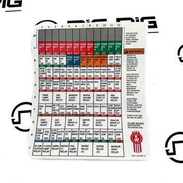 Electrical Panel Label S53-1163 - Paccar