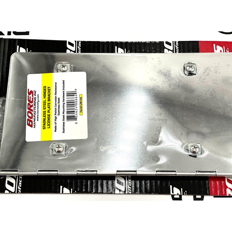 License Plate Hanger - 430 -Stainless Steel LP8-14E - Bores Manufacturing