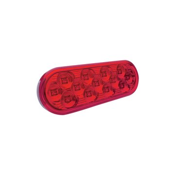 Red Stop, Turn & Tail LED Oval Mirror Light (13 Diodes) TLED-OBMR - Trux Accessories