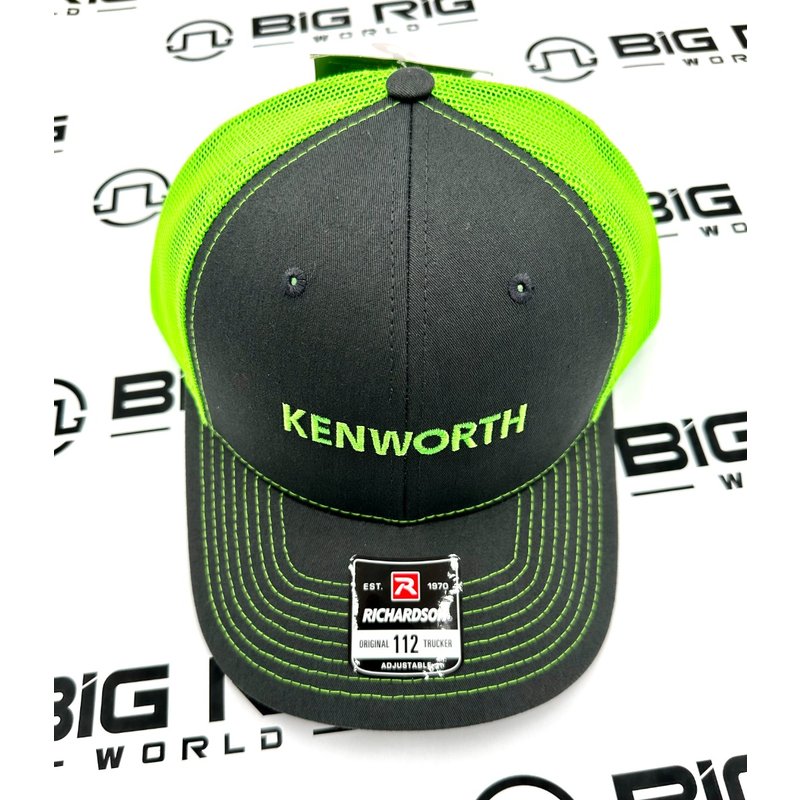 Neon Green & Charcoal Trucker Hat 1445073-00 - Kenworth