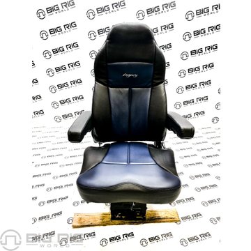 Legacy Silver Seat Two Tone (Black and Blue Leather) w/ Arms 188121MW1162 - Seats Inc.