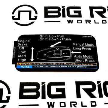 DECAL - Shift Pattern, Detroit Heavy Duty AMT, HMI 24-00925-038 - Freightliner