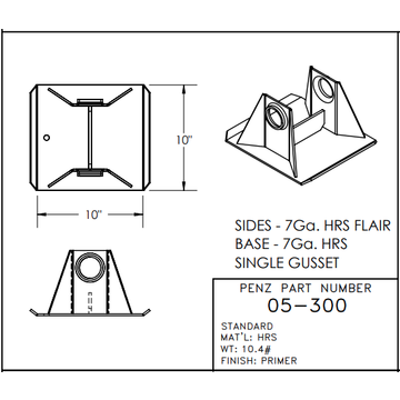 Sand Shoe - 10x10x4-3/8 In. PEN05-300 - Penz Products