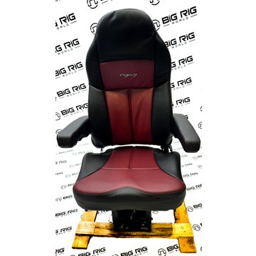 Legacy Silver Seat Two Tone (Black and Burgundy Leather) w/ Armrests 188121MW1164 - Seats Inc.