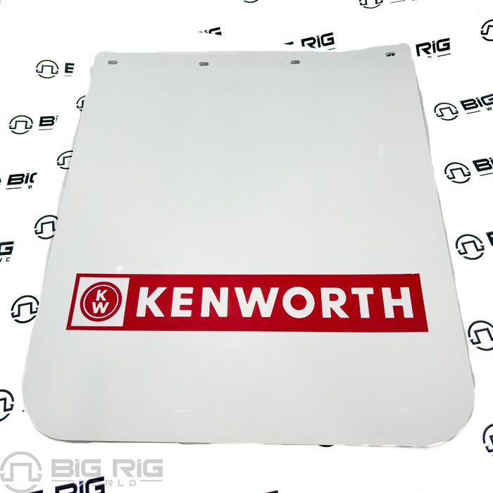 White Mudflap with Kenworth Logo - Rear Wheel A46-1133-2427103 - Kenworth