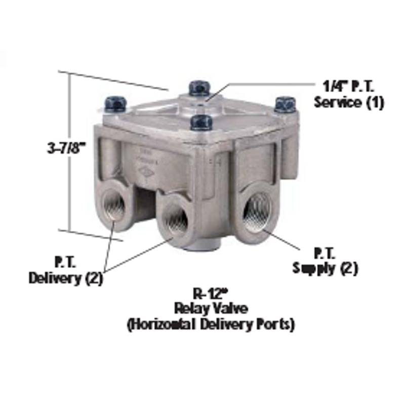 Relay Valve Horizontal Delivery Ports 103009 - Bendix