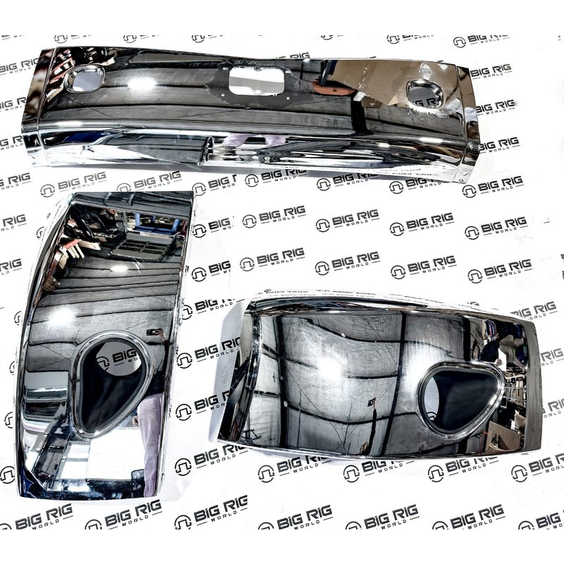 Aftermarket Peterbilt 579 Asssembly SBA Bumper - Chrome - With Fog Light Cut out 170-BPB02-CF - Jones Performance