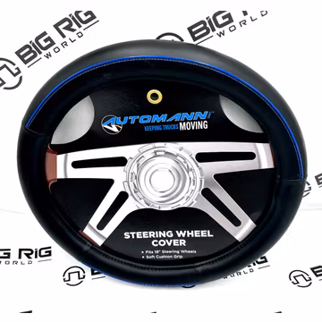 Steering Wheel Cover - Black/Blue 562.99009SWC-B - Automann