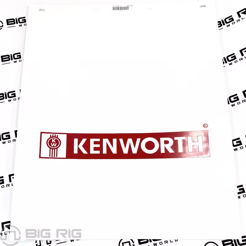 Mudflap - White 3/16 30 KW Bar Red Poly 24X30WKWF - Kenworth