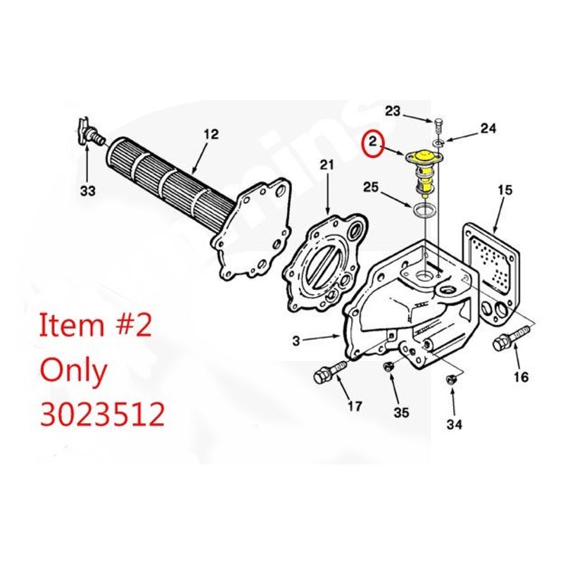 Bypass Valve - Lubricating Oil Cooler 3023512 - Cummins