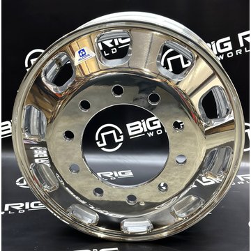 Kenworth OEM Stylized Wheel - 22.5 x 8.25 - 10 Hole - Mirror Polish Outside Only 88U691 - Alcoa