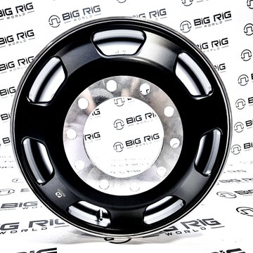 Kenworth OEM Stylized Wheel - 24.5 x 8.25 - 7 Hole - Dura-Black Both Sides 98U68BLK - Alcoa