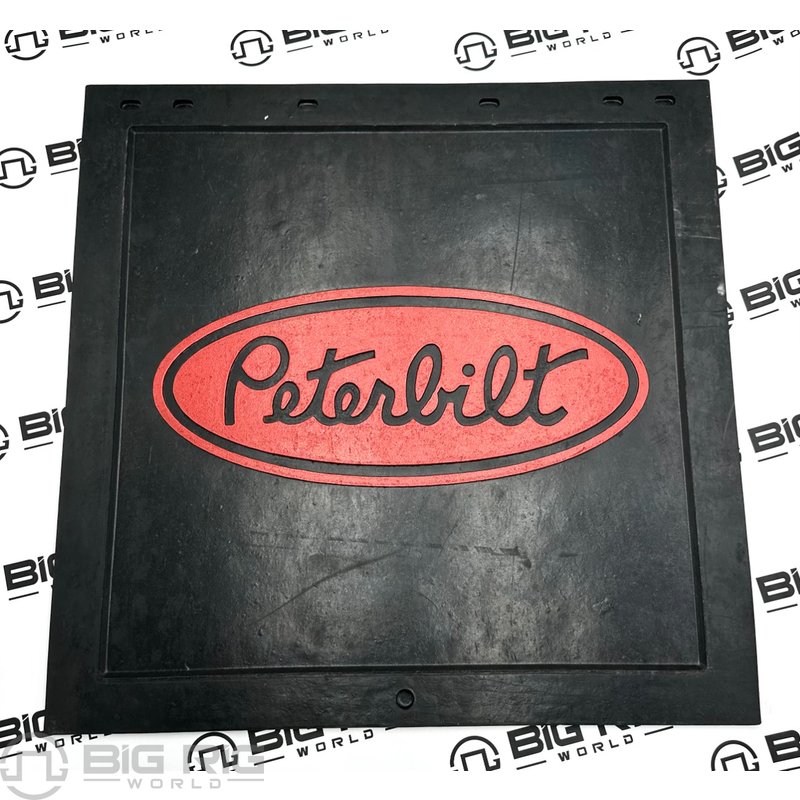 Mud Flap - 24X24 3/8 In. HD Rubber, Red Peterbilt Oval PAC24X24R12BRR - Peterbilt