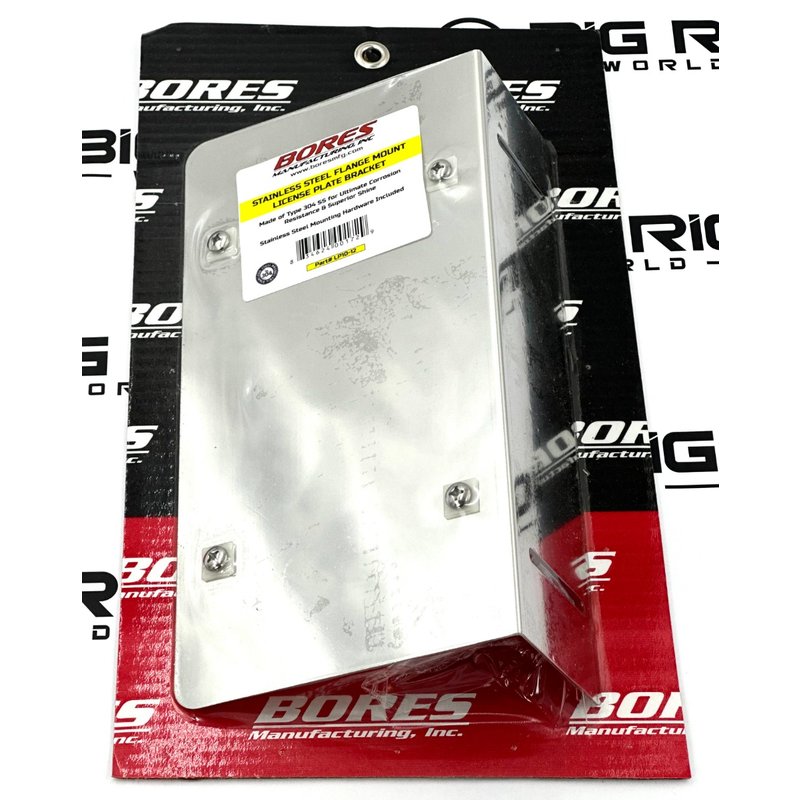 Flanged License Plate Holder One Place 304 Stainless Steel LP10-12 - Bores Manufacturing