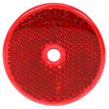 Signal-Stat, 2-inch Round, Red, Reflector, 1 Screw/Nail/Rivet 52 - Truck Lite