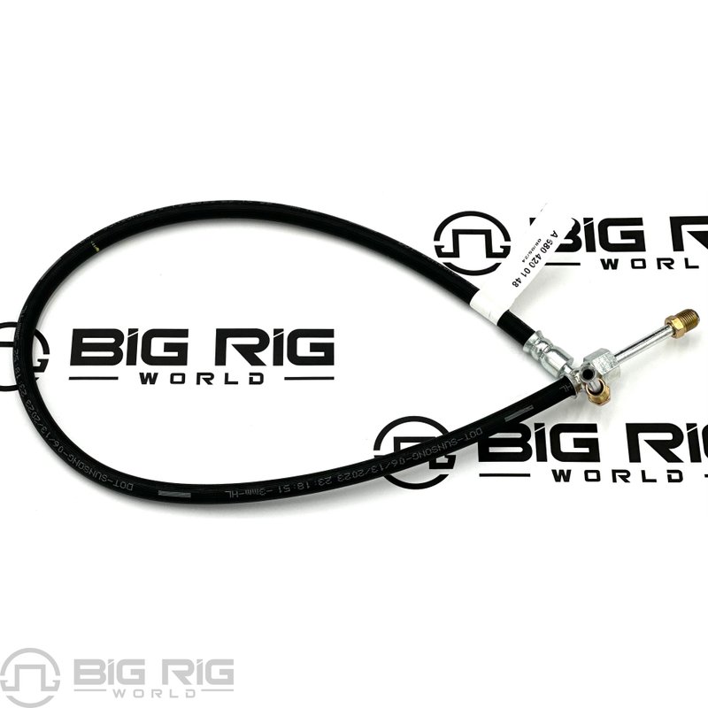 Hose - Hydraulic. Front Brake, 30\, 90Deg Elbow A-680-420-01-48 - Freightliner