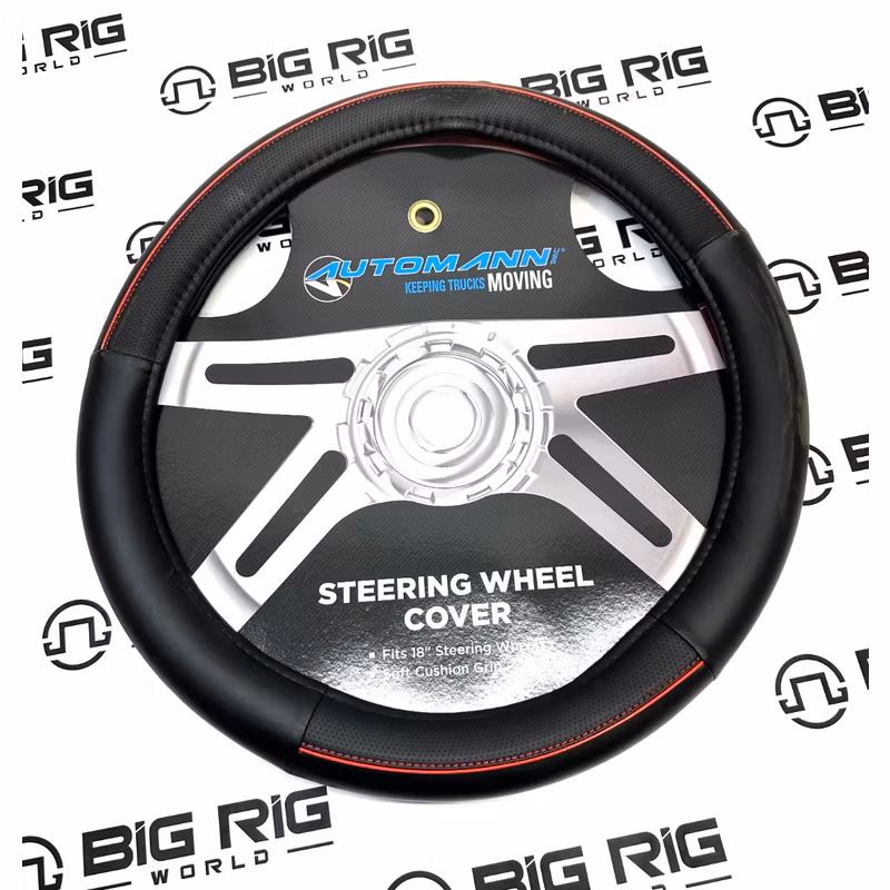 Steering Wheel Cover - Black/Red 562.99009SWC-R - Automann
