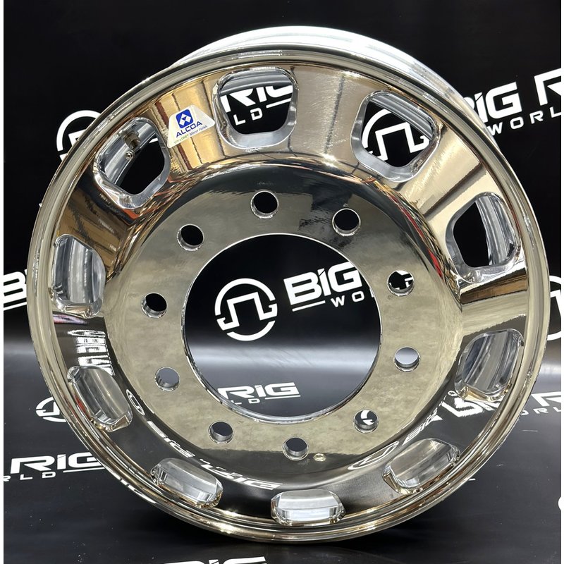 Kenworth OEM Stylized Wheel - 22.5 x 8.25 - 10 Hole - Mirror Polish Outside Only 88U691 - Alcoa