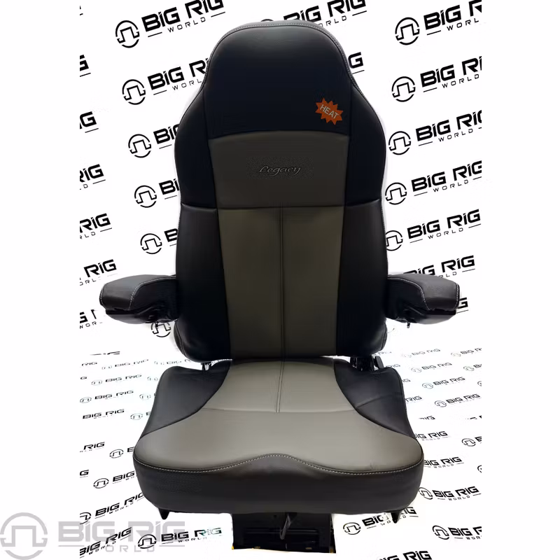Legacy Silver Seat Two Tone (Black and Gray Leather) w/ Arms & Heat 188121MWH1165 - Seats Inc.