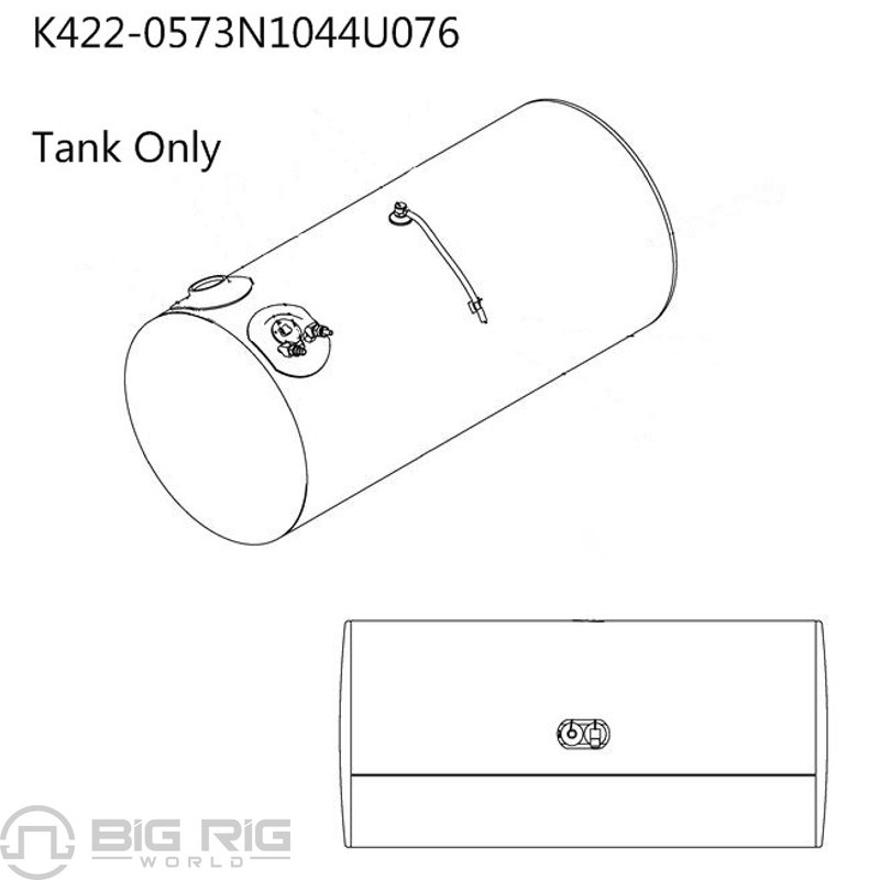 Tank - Fuel Aluminum 22 In. 75 Gallon Polished K422-0573N1044U076 - Imperial Fabricating