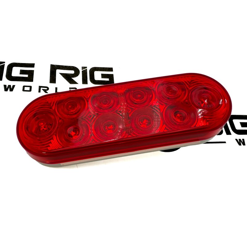 LED Signal Stat S/T/T 60 Series Oval 10 Diode Lamp, Red 6058 - Truck Lite