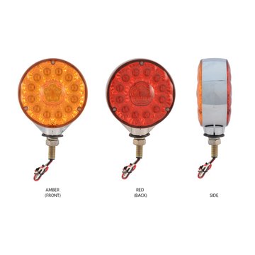 Round Amber / Red Turn Signal & Marker Super Diode LED Double Face Fender Light (34 Diodes) TLED-DFC3 - Trux Accessories