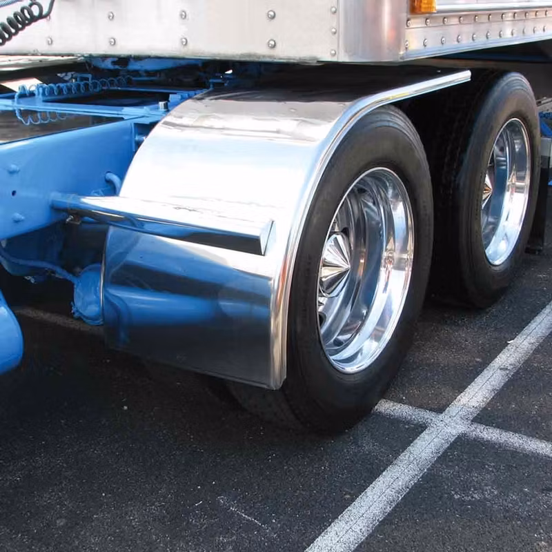 66 Inch Stainless Steel Half Fenders With Rolled Edge TFEN-H54 - Trux Accessories