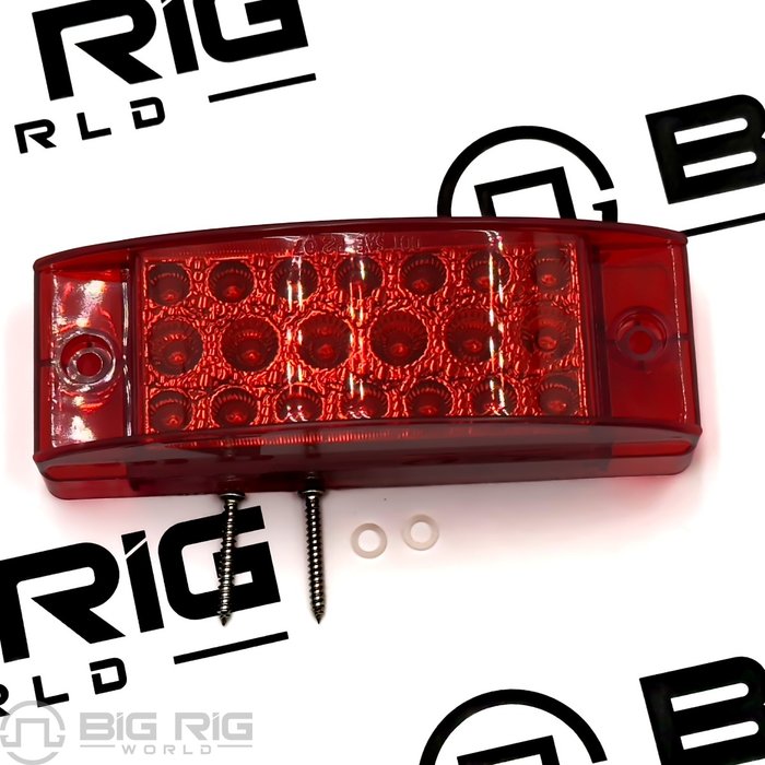 Red Rectangular LED Marker Light 2x6 In. (20 Diodes) TLED-2X6R - Trux Accessories