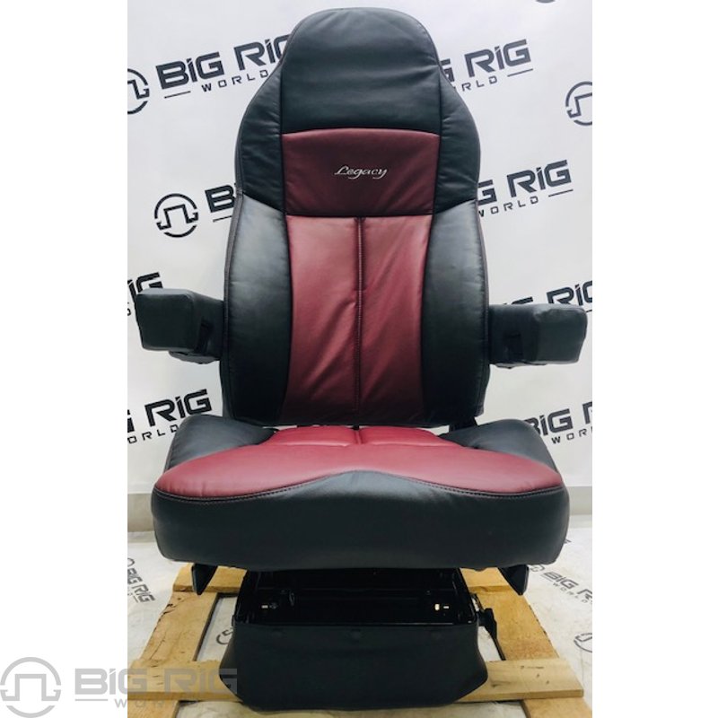 Legacy LO Seat Two Tone (Black and Burgundy Leather) w/ Armrests 188321MW1164 - Seats Inc.