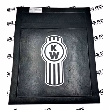 Heavy Duty Rear Mud Flap with White Kenworth Bug PAC24X30R12BKW - Kenworth