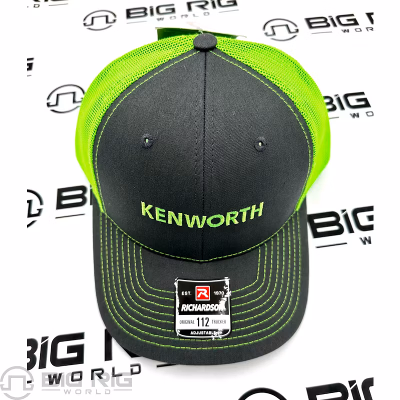 Neon Green & Charcoal Trucker Hat 1445073-00 - Kenworth
