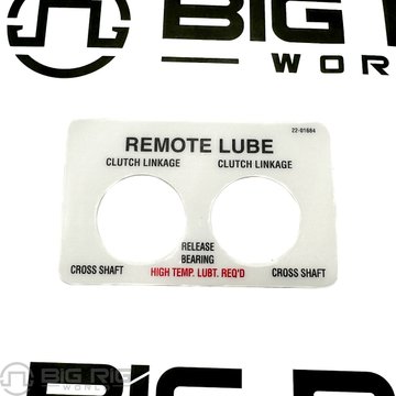 Decal - Remote Lube 22-01684 - Paccar
