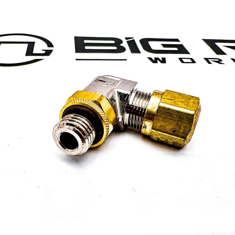 Elbow Fitting - 90-degree M12 x 1.5 to 3/8-inch, Nickel-Plated 23-13499-002 - Freightliner