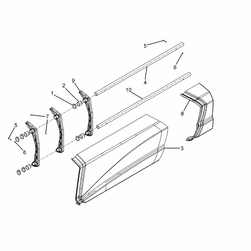 Partial Fairing Assembly, Primed, LH A33-1070-2004110 - Kenworth