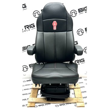 Kenworth Legacy Silver Seat (Black Leather) W/Armrests  188093MWB61-227 - Seats Inc.