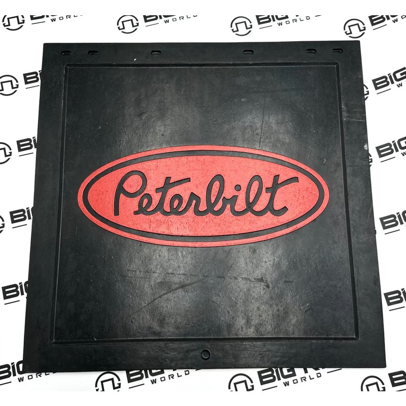 Mud Flap - 24X24 3/8 In. HD Rubber, Red Peterbilt Oval PAC24X24R12BRR - Peterbilt