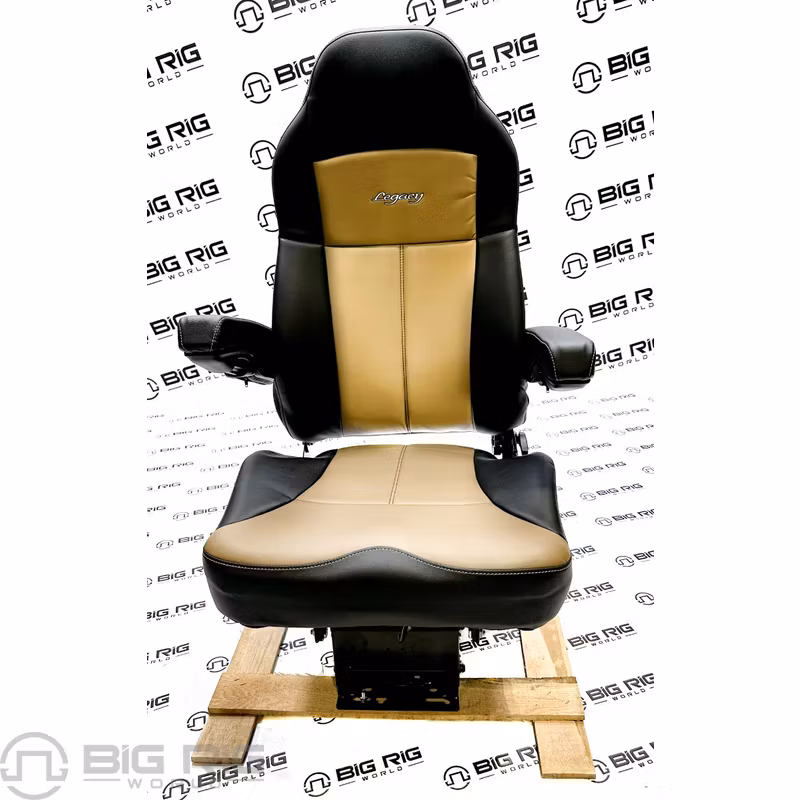 Legacy Silver Seat Two Tone (Black and Brown Leather) w/ Arms 188121MW1163 - Seats Inc.