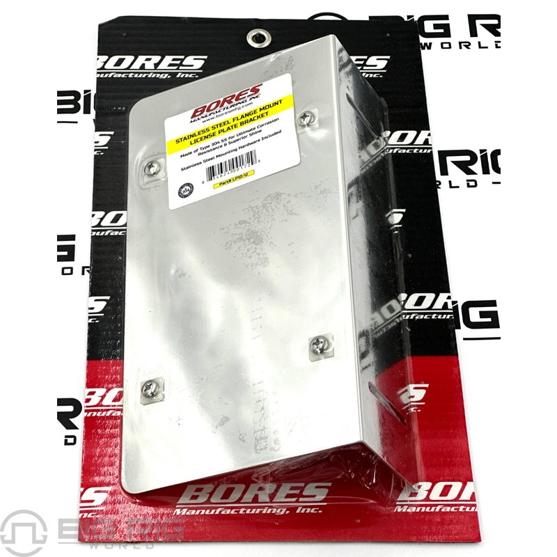 Flanged License Plate Holder One Place 304 Stainless Steel LP10-12 - Bores Manufacturing