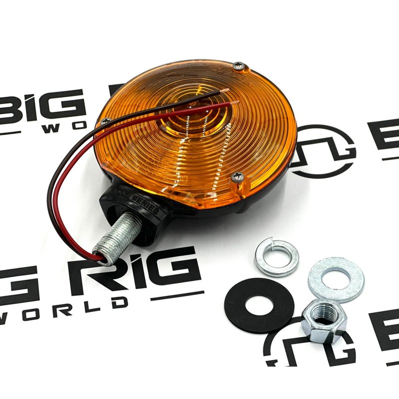 Single Face Die Cast Pedestal Bulb Replaceable Lamp with Black Housing 2702A - Truck Lite